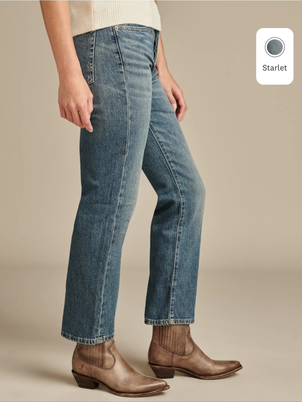 ❤️ NWOT! LUCKY BRAND 90S HIGH RISE LOOSE STRAIGHT CROP JEANS, 6 (28) - Picture 5 of 16